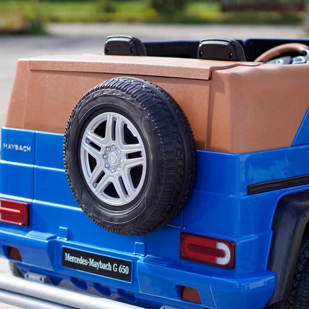 Electric Ride-On Car for Kids 5–14 Years, Mercedes G650 Maybach XXL, 24V 14Ah, 2-Seater, Inflatable Rubber Wheels, Blue [13]
