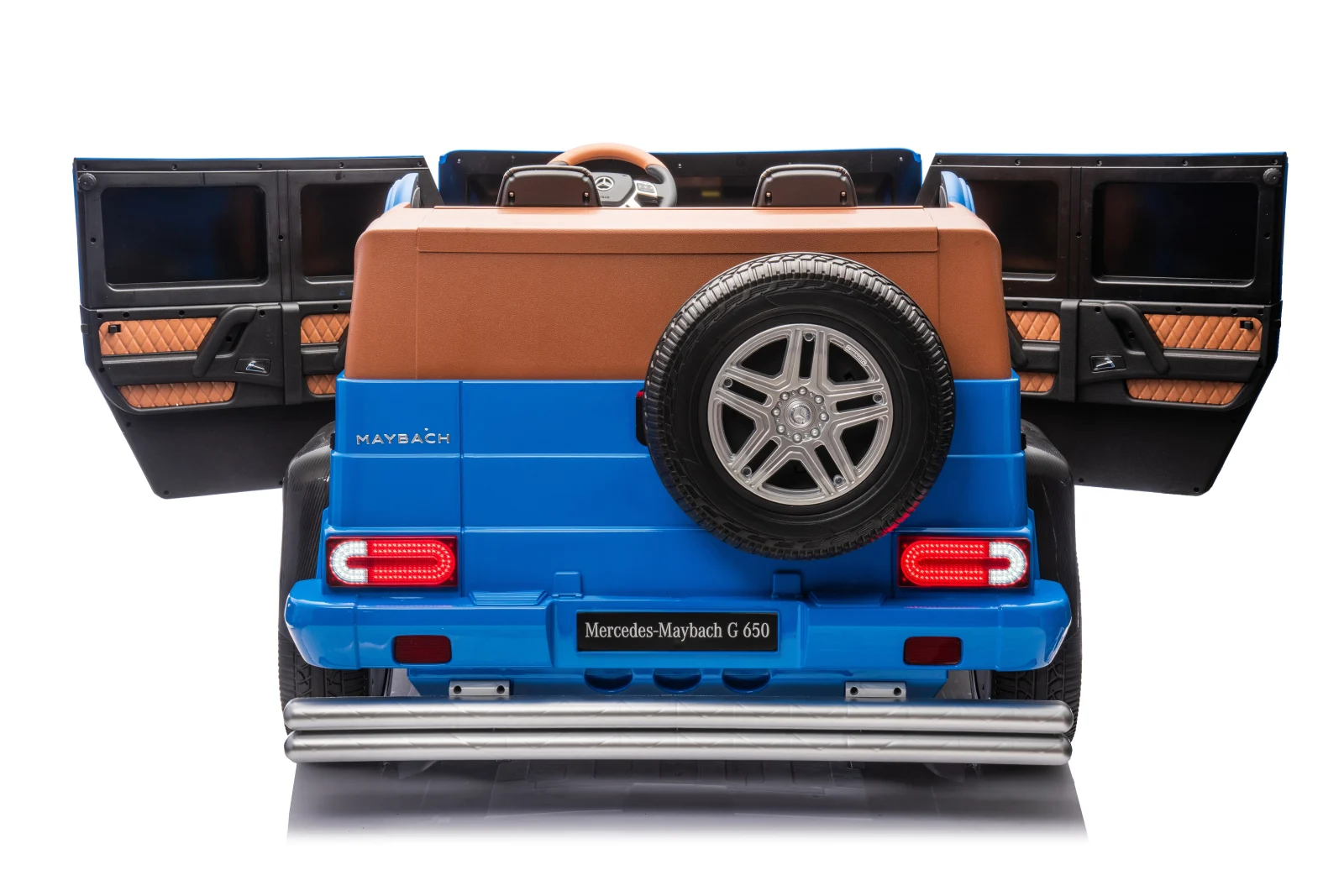 Masinuta electrica, Mercedes G650 Maybach XXL, 24V 14Ah, gonflabile, albastra [12]