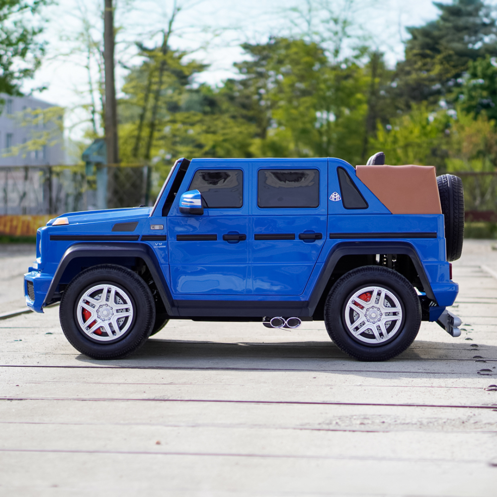 Electric Ride-On Car for Kids 5–14 Years, Mercedes G650 Maybach XXL, 24V 14Ah, 2-Seater, Inflatable Rubber Wheels, Blue [7]