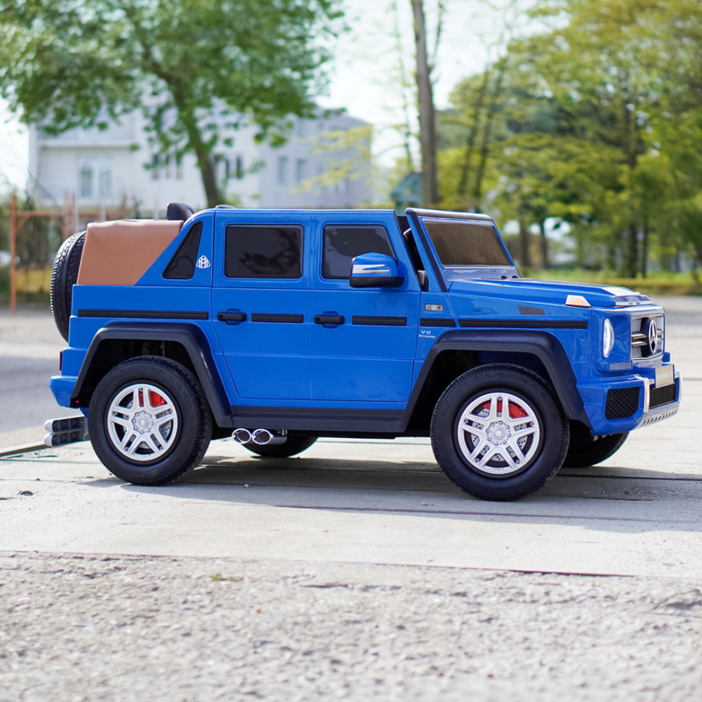 Electric Ride-On Car for Kids 5–14 Years, Mercedes G650 Maybach XXL, 24V 14Ah, 2-Seater, Inflatable Rubber Wheels, Blue [11]
