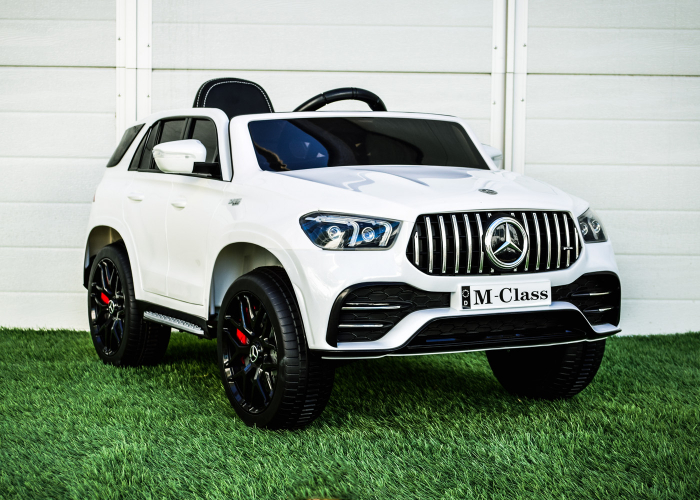 Electric ride on car Mercedes M-class, 4x4 140W 12V, leather seat, white [3]