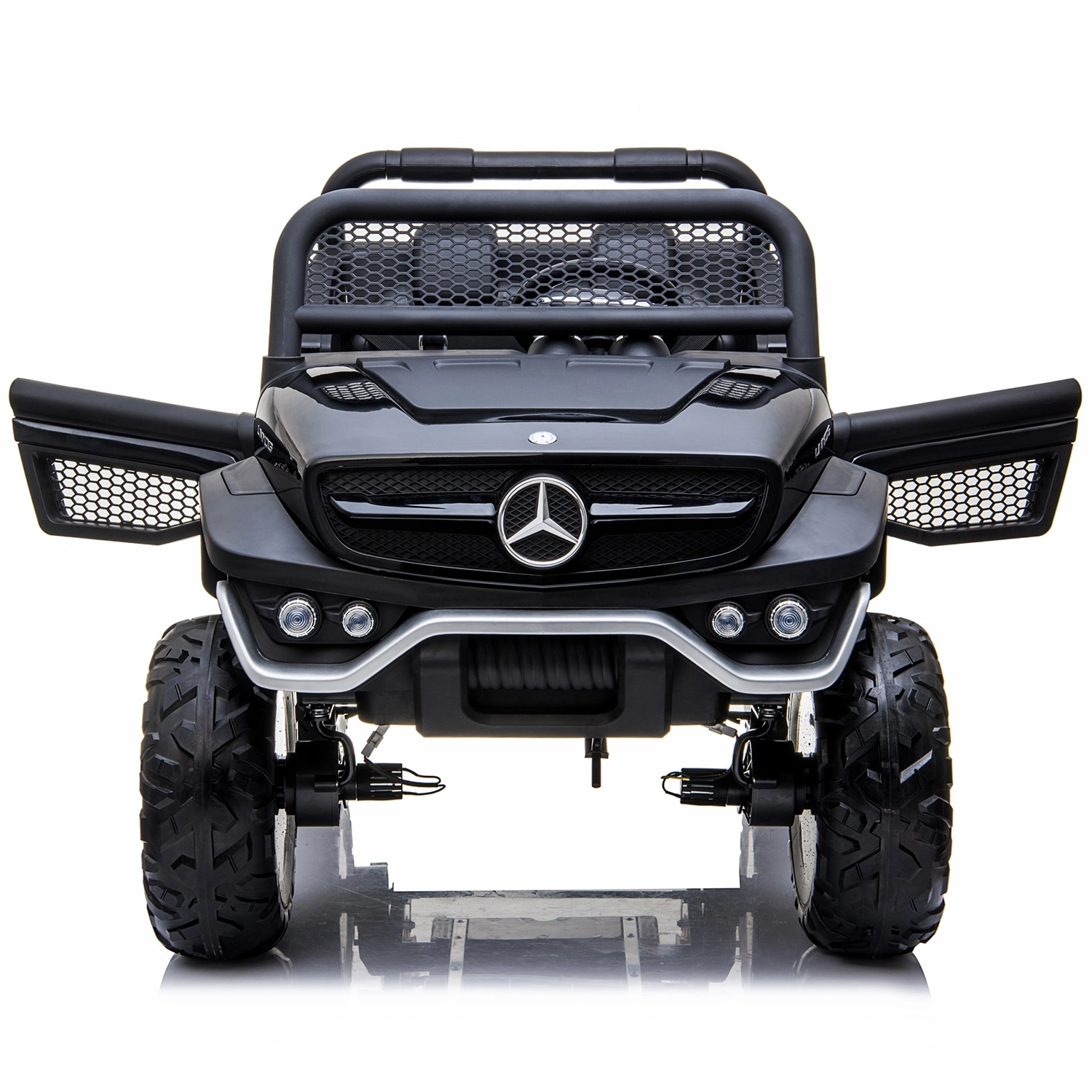 Licensed ride-on car for children, Mercedes UNIMOG, 2 seats, 4x4 140W, black [3]