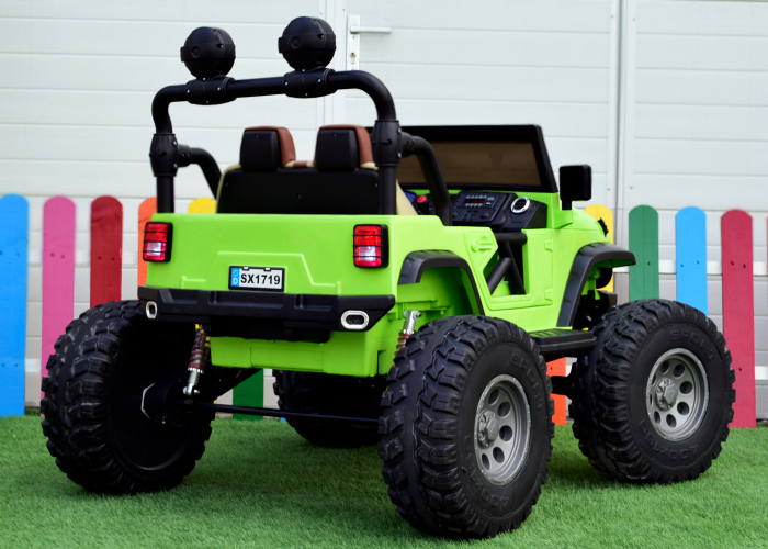 Masinuta electrica Monster Truck SX1719, bacheta dubla, 2 locuri, 4x4, 180W, 12V, verde [3]
