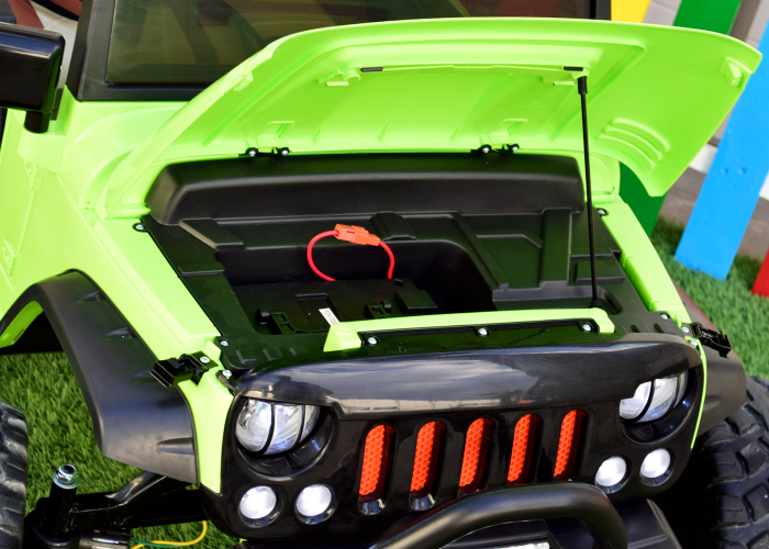 Masinuta electrica Monster Truck SX1719, bacheta dubla, 2 locuri, 4x4, 180W, 12V, verde [9]