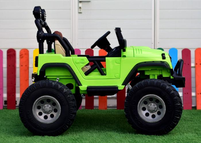 Masinuta electrica Monster Truck SX1719, bacheta dubla, 2 locuri, 4x4, 180W, 12V, verde [6]