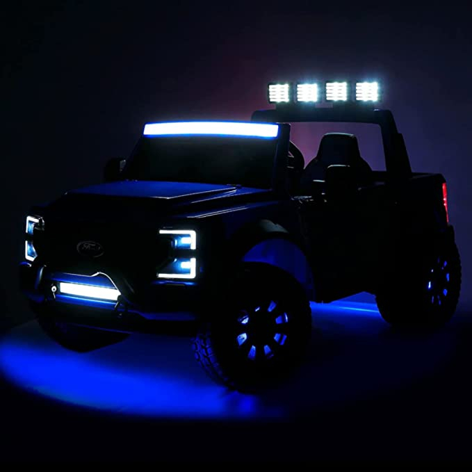 Ride on electric car for children, Ford Super Duty F450 licensed, with 2 seats, 4x4,180W premium, black [4]