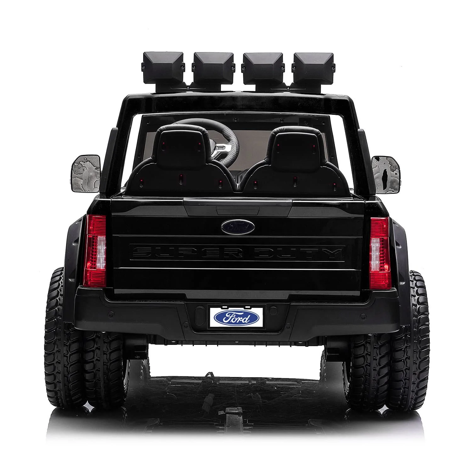 Ride on electric car for children, Ford Super Duty F450 licensed, with 2 seats, 4x4,180W premium, black [6]