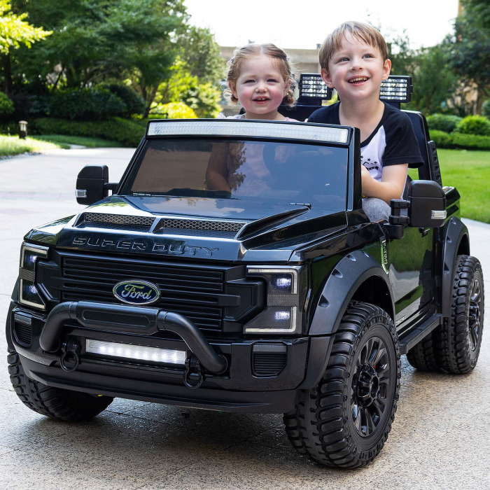 Ride on electric car for children, Ford Super Duty F450 licensed, with 2 seats, 4x4,180W premium, black [2]