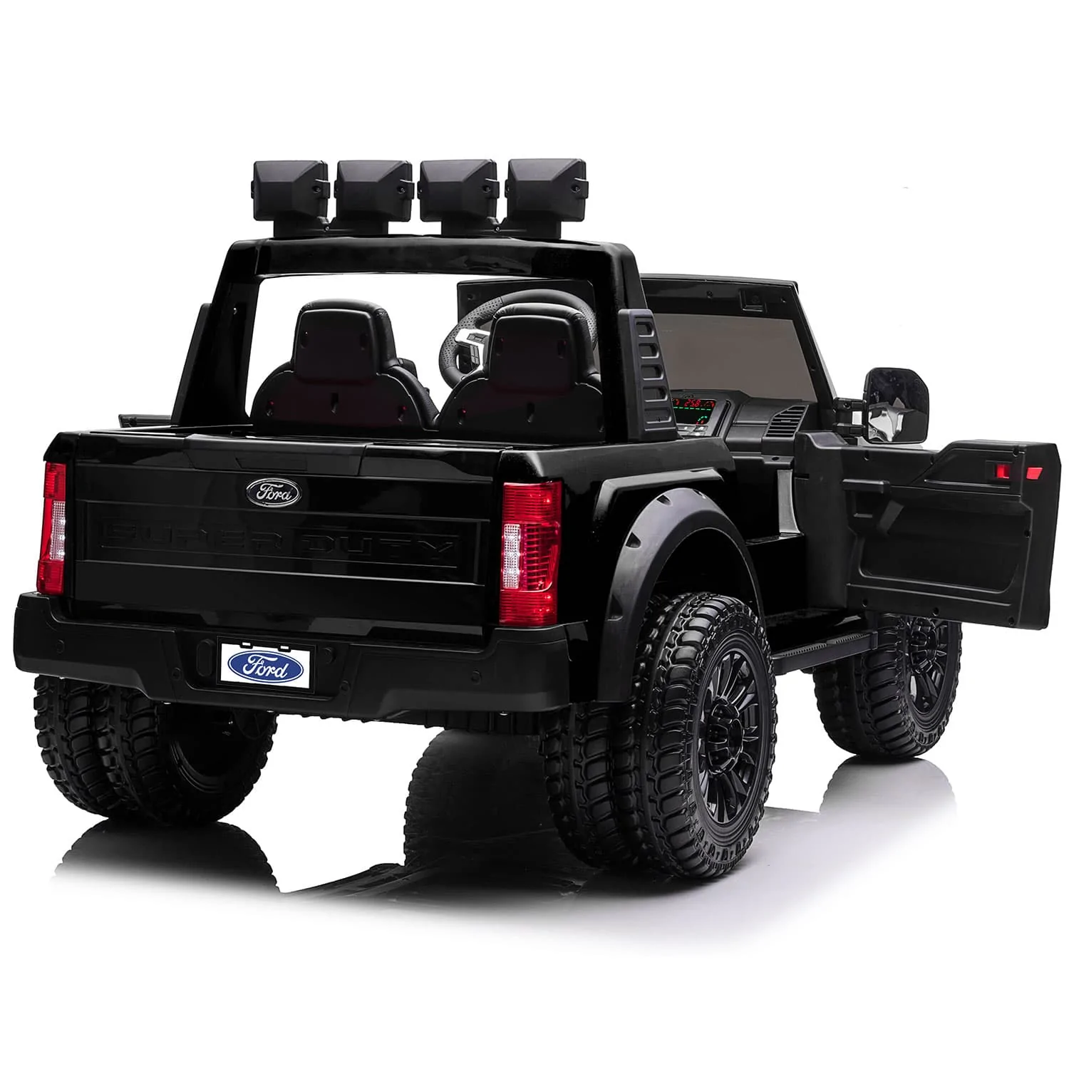Ride on electric car for children, Ford Super Duty F450 licensed, with 2 seats, 4x4,180W premium, black [7]
