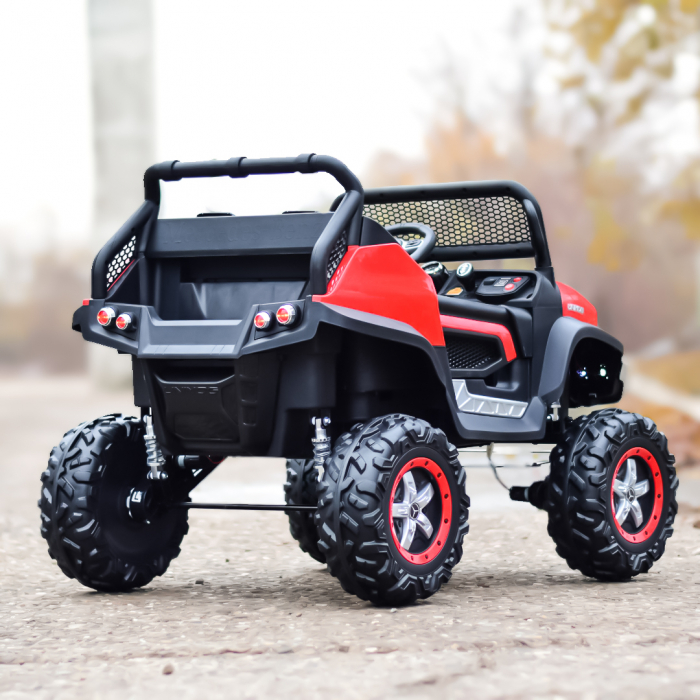 Licensed Electric ride-on car, Mercedes UNIMOG, for 2 kids, 4x4 140W, PREMIUM, red [7]