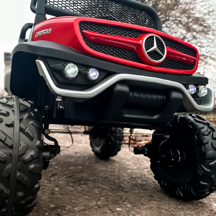 Licensed Electric ride-on car, Mercedes UNIMOG, for 2 kids, 4x4 140W, PREMIUM, red [17]