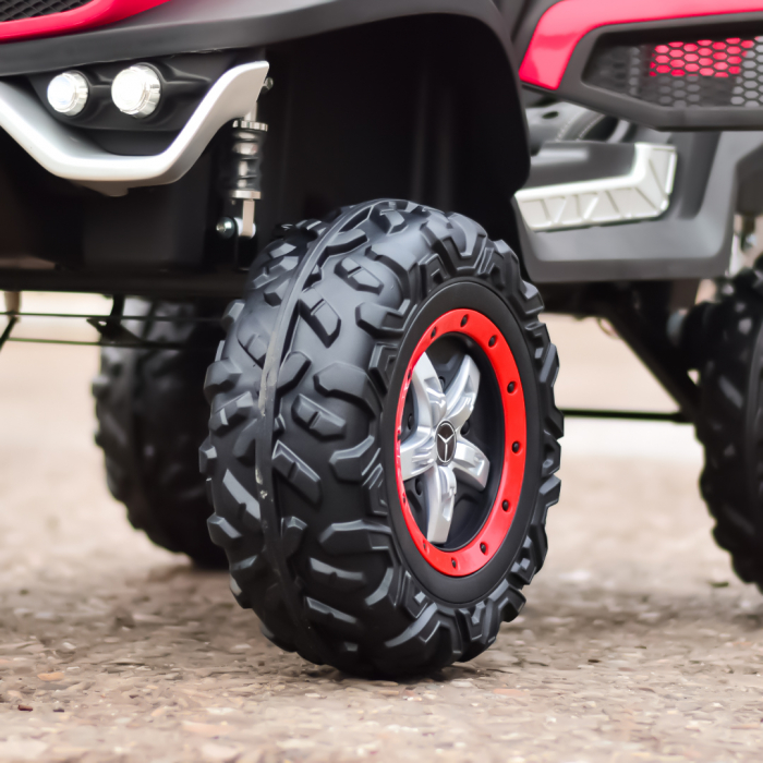 Licensed Electric ride-on car, Mercedes UNIMOG, for 2 kids, 4x4 140W, PREMIUM, red [13]