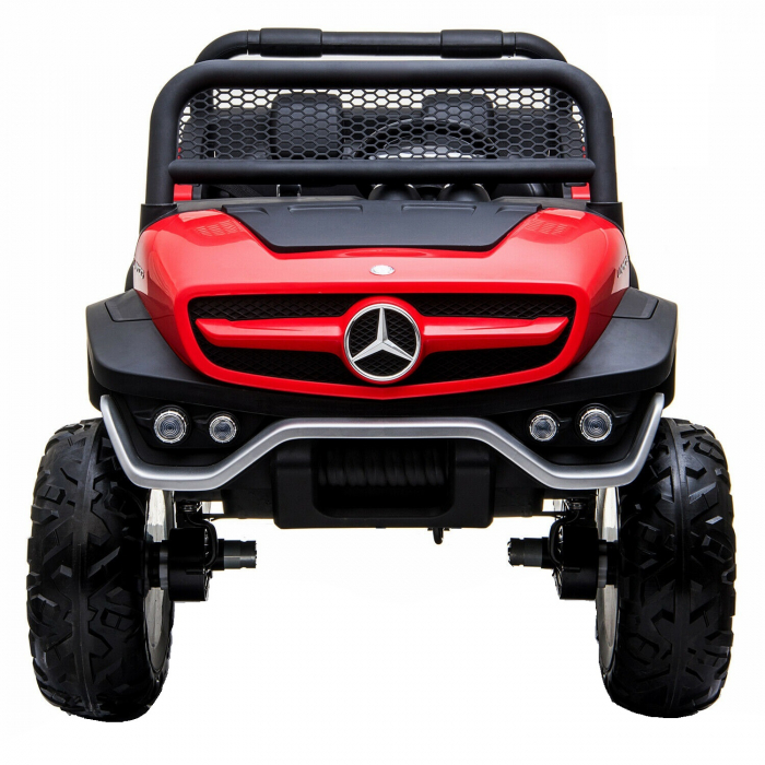 Licensed Electric ride-on car, Mercedes UNIMOG, for 2 kids, 4x4 140W, PREMIUM, red [18]