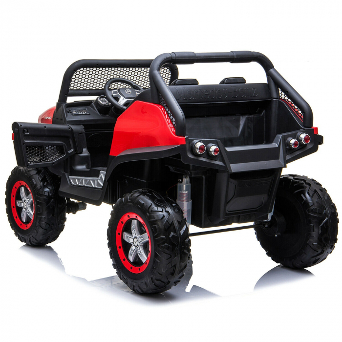 Licensed Electric ride-on car, Mercedes UNIMOG, for 2 kids, 4x4 140W, PREMIUM, red [19]