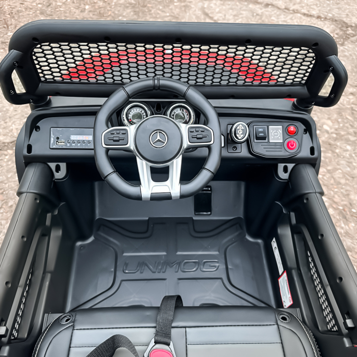 Licensed Electric ride-on car, Mercedes UNIMOG, for 2 kids, 4x4 140W, PREMIUM, red [14]