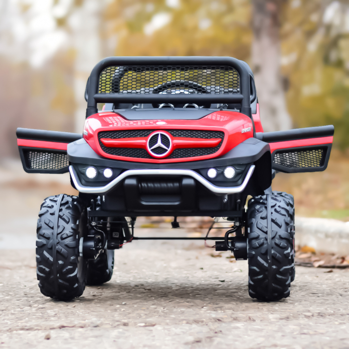Licensed Electric ride-on car, Mercedes UNIMOG, for 2 kids, 4x4 140W, PREMIUM, red [4]