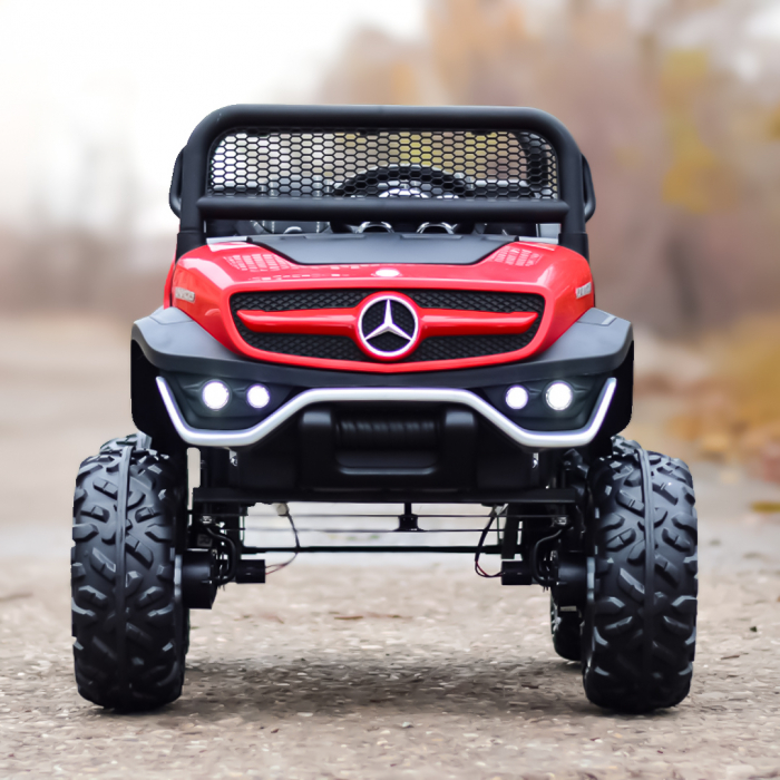 Licensed Electric ride-on car, Mercedes UNIMOG, for 2 kids, 4x4 140W, PREMIUM, red [2]