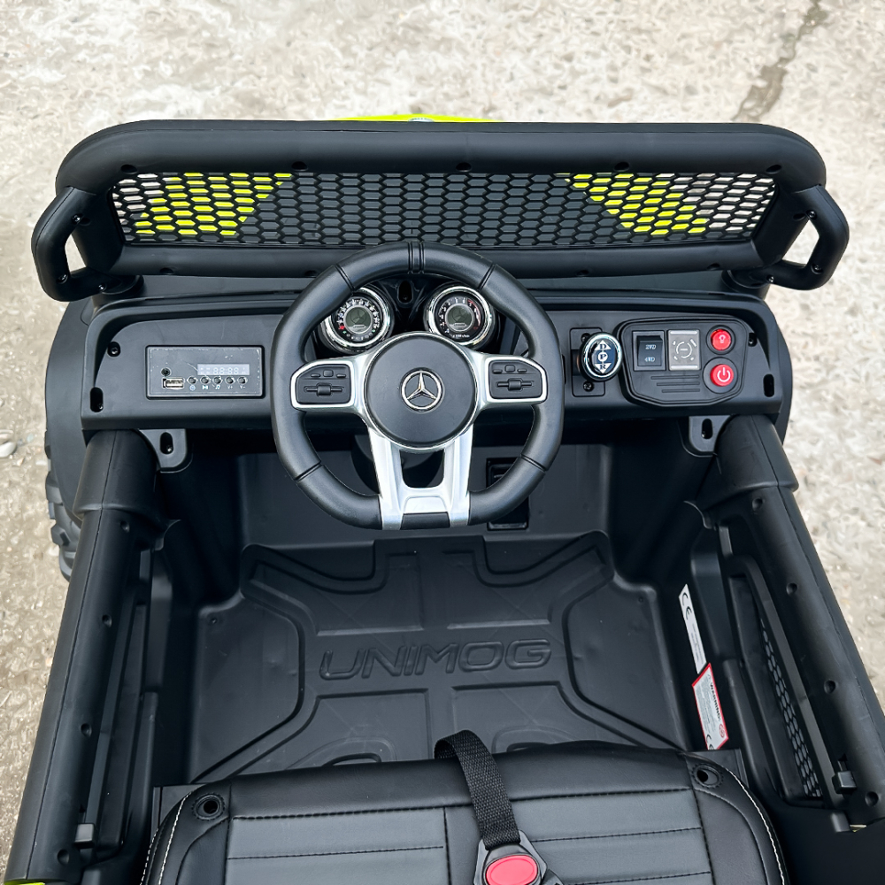 Masinuta electrica pentru 2 copii, licenta Mercedes UNIMOG, 4x4 140W, PREMIUM, verde [12]