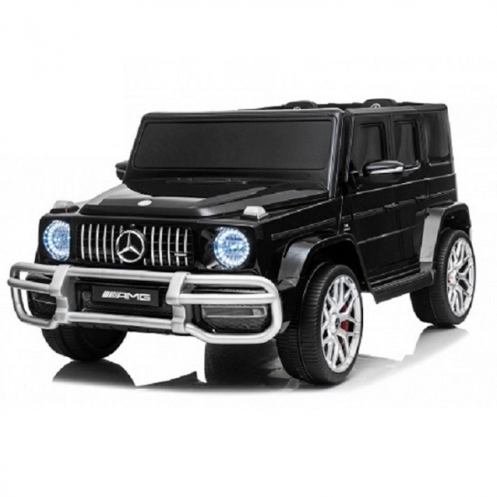 Masinuta electrica pentru 2 copii Mercedes G63 XXL, 180W, 24V, scaun tapitat, roti moi, PREMIUM  #Negru [1]