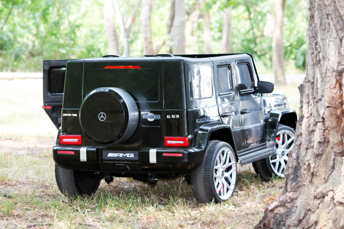 Masinuta electrica pentru 2 copii Mercedes G63 XXL, 180W, 24V, scaun tapitat, roti moi, PREMIUM  #Negru [6]