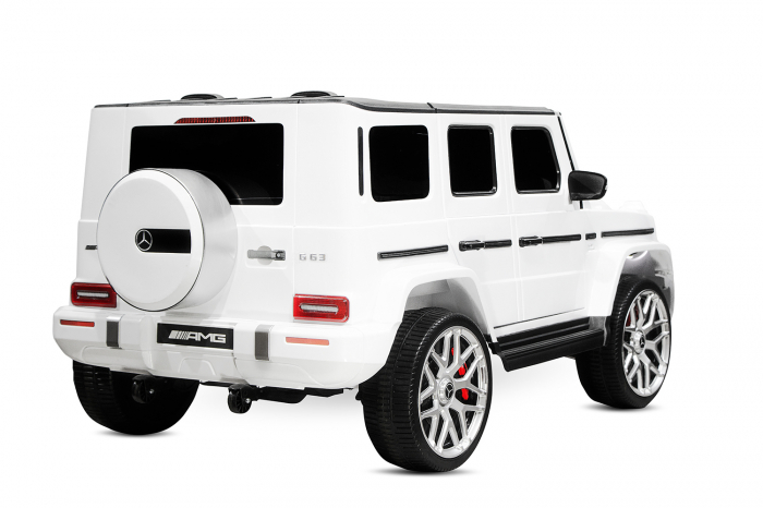 Masinuta electrica copii Mercedes G63 XXL, cu 2 locuri, 4x4, 180W 12V, premium, alba [5]