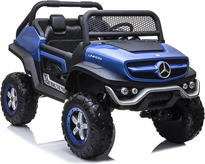 Licensed Electric ride-on car, Mercedes UNIMOG, for 2 kids, 4x4 140W, PREMIUM, blue [2]