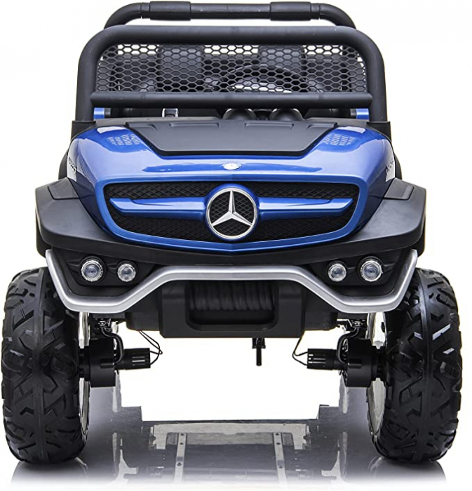 Licensed Electric ride-on car, Mercedes UNIMOG, for 2 kids, 4x4 140W, PREMIUM, blue [4]