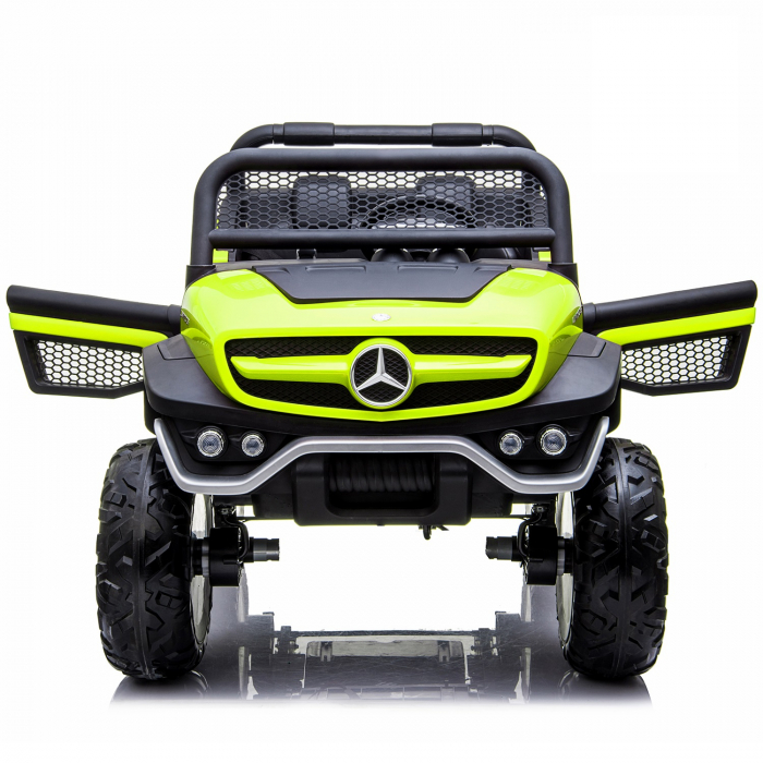 Masinuta electrica pentru 2 copii, licenta Mercedes UNIMOG, 4x4 140W, PREMIUM, verde [16]