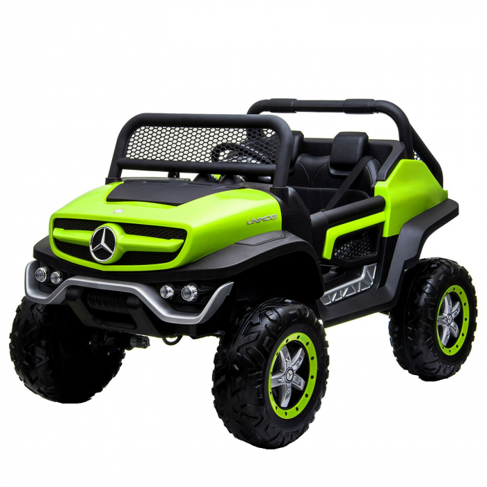 Masinuta electrica pentru 2 copii, licenta Mercedes UNIMOG, 4x4 140W, PREMIUM, verde [1]
