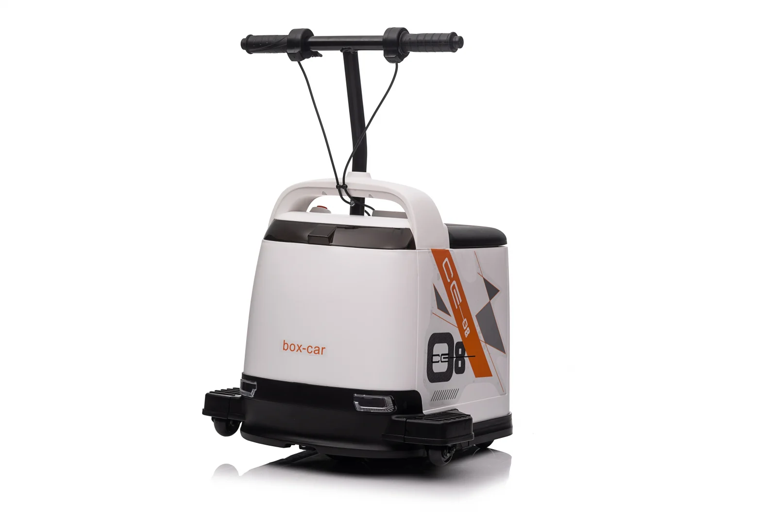 Masinuta electrica pentru copii 5-9 ani, Box-Car 360, 180W, 24V, alba [14]