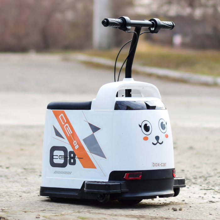Masinuta electrica pentru copii 5-9 ani, Box-Car 360, 180W, 24V, alba [2]
