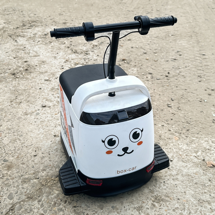 Masinuta electrica pentru copii 5-9 ani, Box-Car 360, 180W, 24V, alba [7]