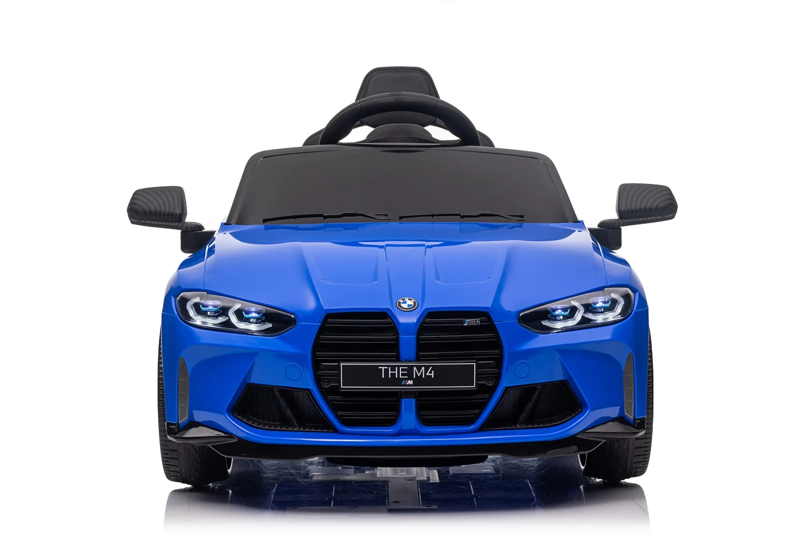 Masinuta electrica pentru copii, Bmw M4, 90W putere, baterie 12V 7Ah, roti EVA, scaun tapitat, albastru [6]