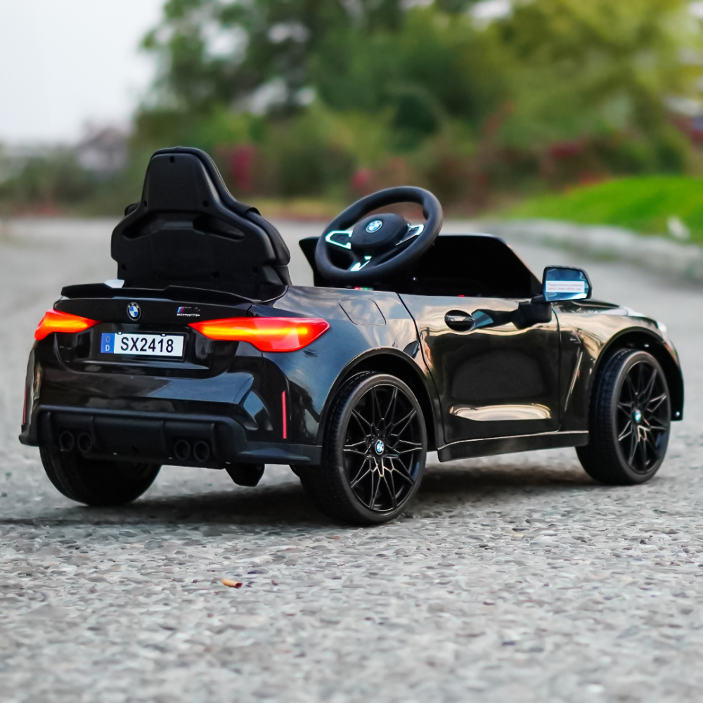 Licensed electric ride-on car for children, Bmw M4, 90W, baterie 12V, EVA wheels, premium, black [11]