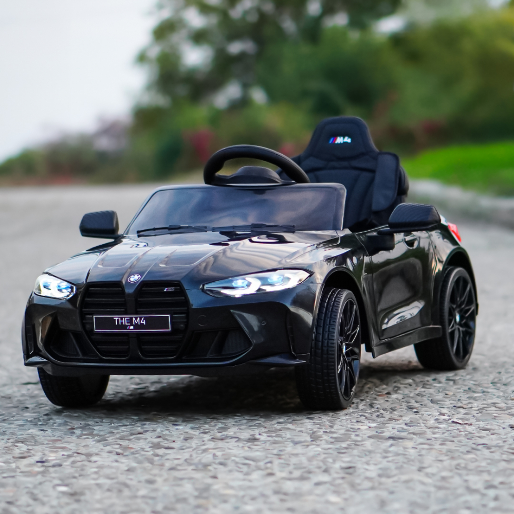 Licensed electric ride-on car for children, Bmw M4, 90W, baterie 12V, EVA wheels, premium, black [4]