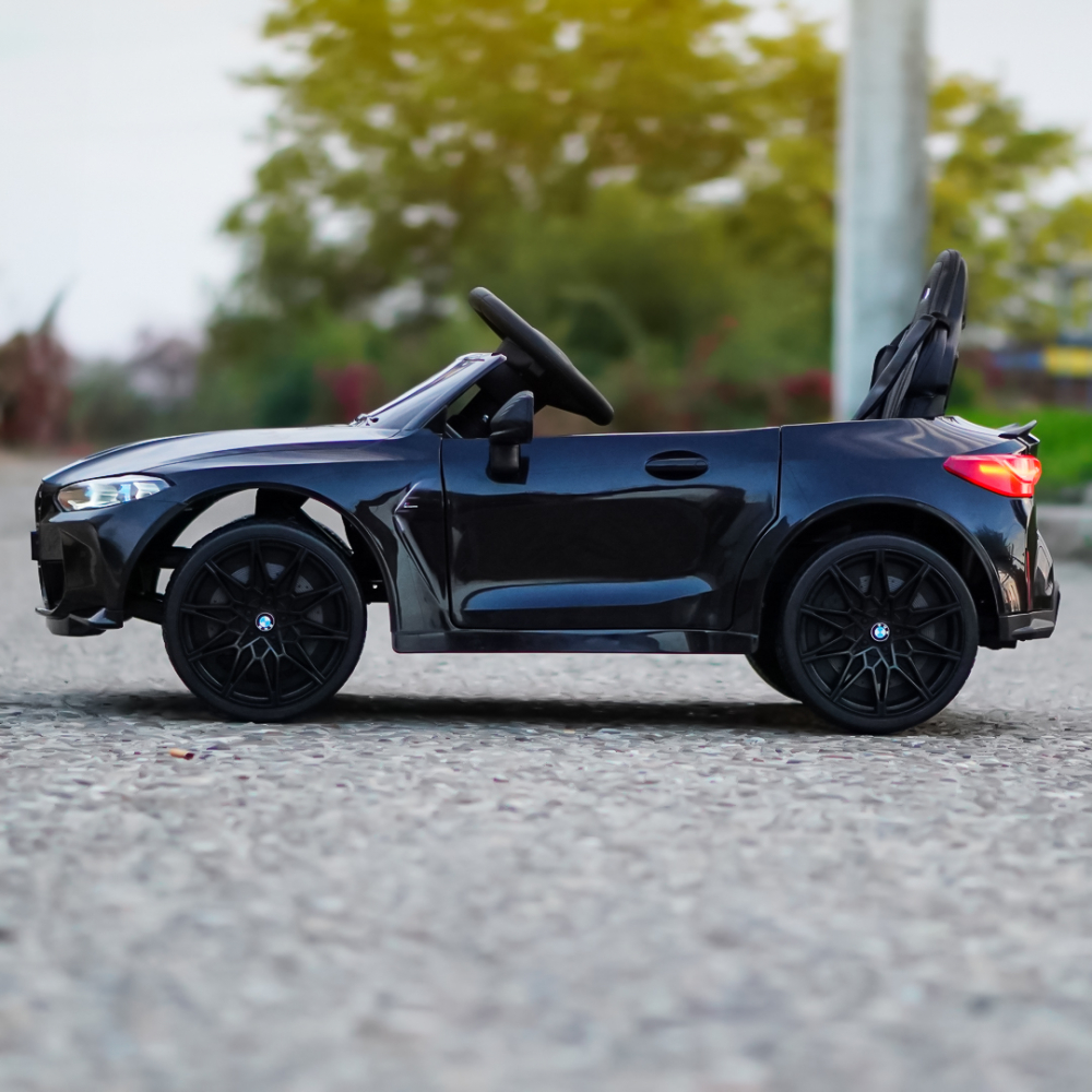 Licensed electric ride-on car for children, Bmw M4, 90W, baterie 12V, EVA wheels, premium, black [7]