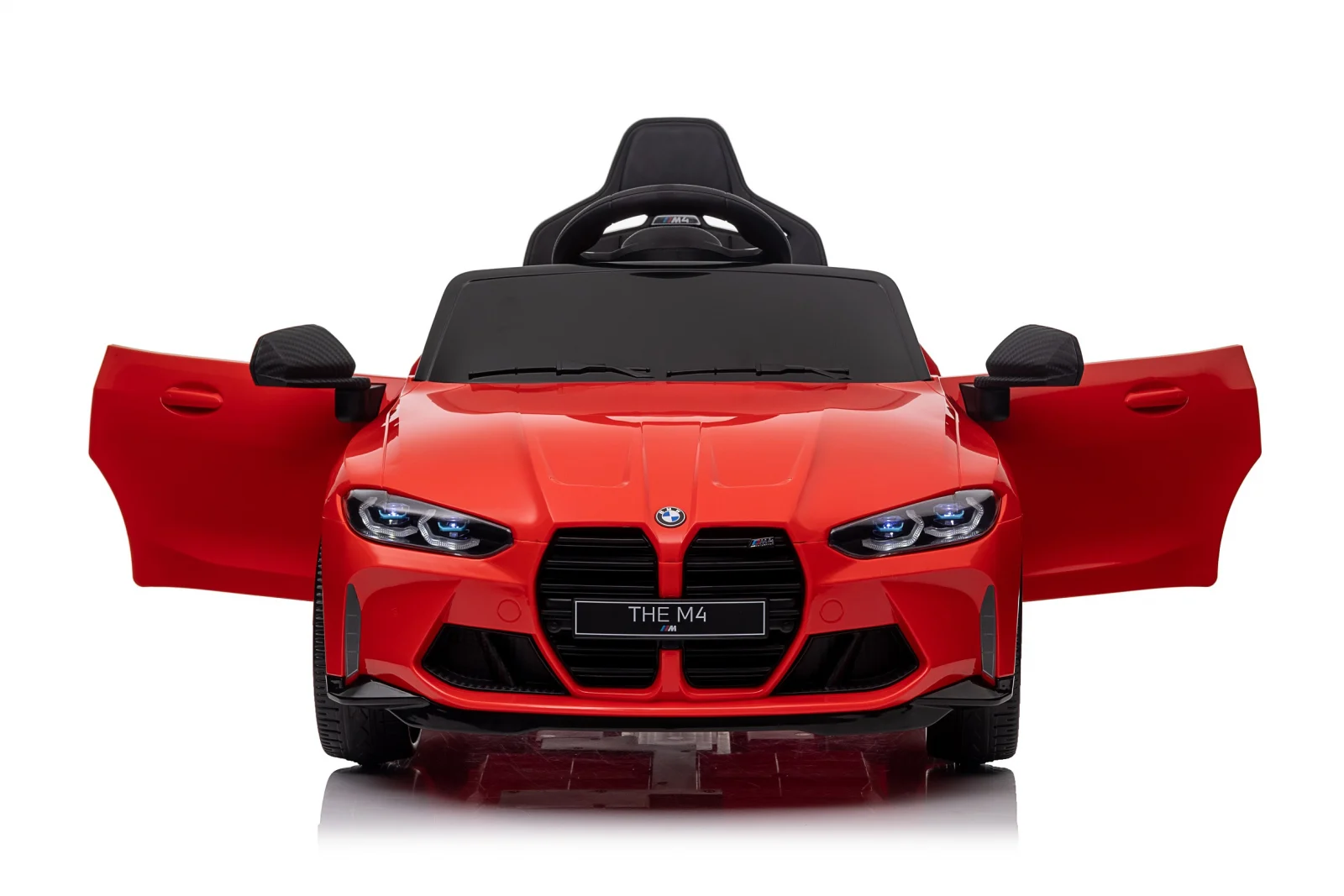 Masinuta electrica pentru copii, Bmw M4, 90W putere, baterie 12V 7Ah, roti EVA, scaun tapitat, rosie [19]