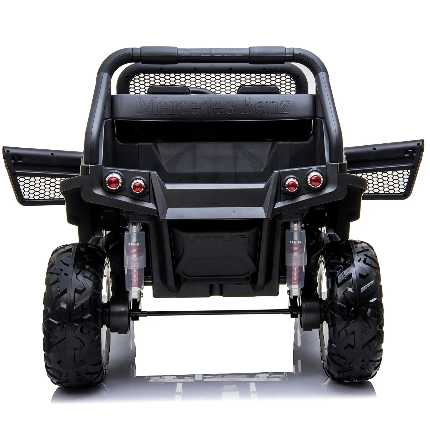 Licensed ride-on car with 2 seats, Mercedes UNIMOG 4x4, 140W, premium, black [5]