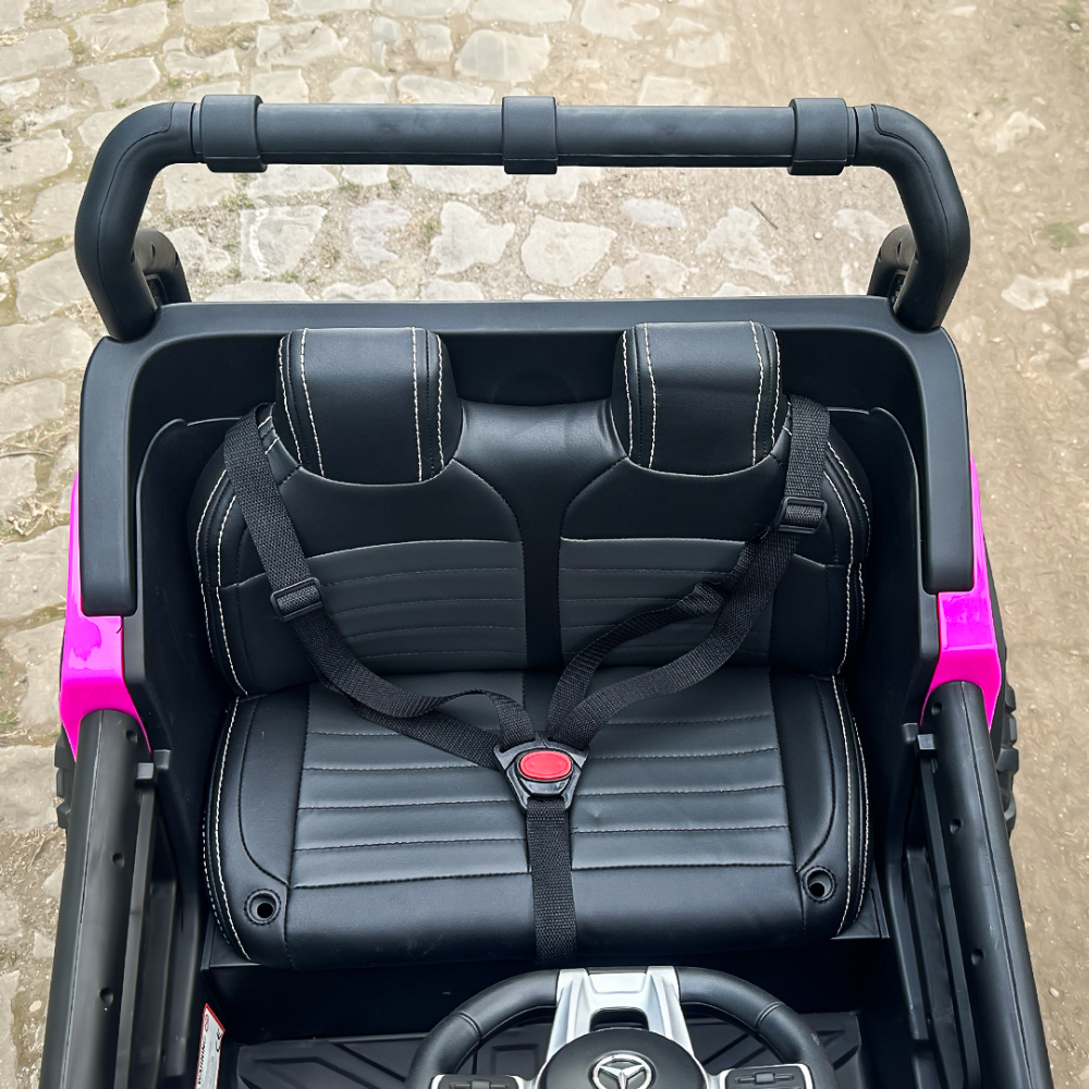 Licensed ride-on car with 2 seats, Mercedes UNIMOG 4x4, 140W, premium, pink [12]