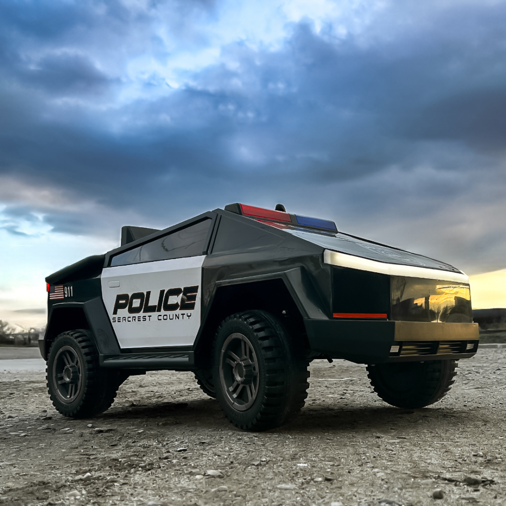 Masinuta electrica pentru copii de politie BJ2102, cu efecte sonore si luminoase, 90W, 12V [2]