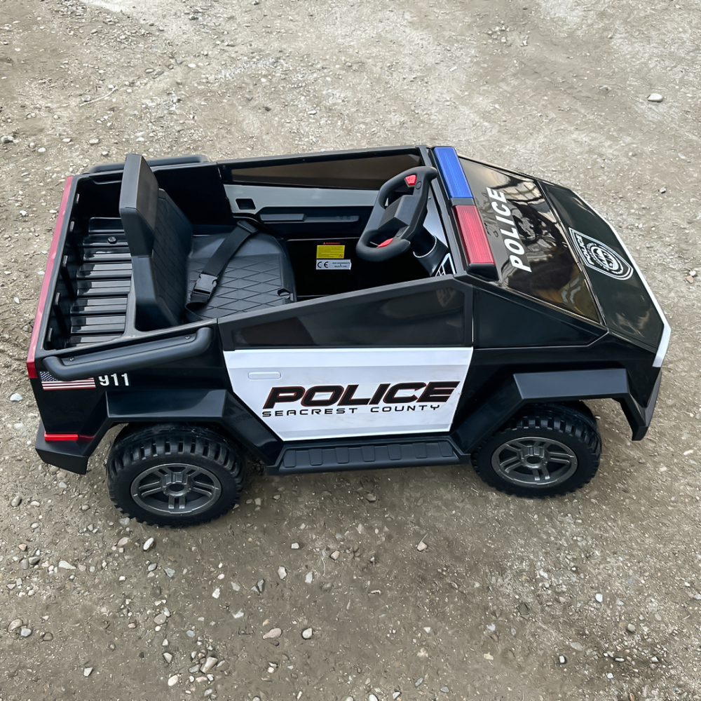 Masinuta electrica pentru copii de politie BJ2102, cu efecte sonore si luminoase, 90W, 12V [14]