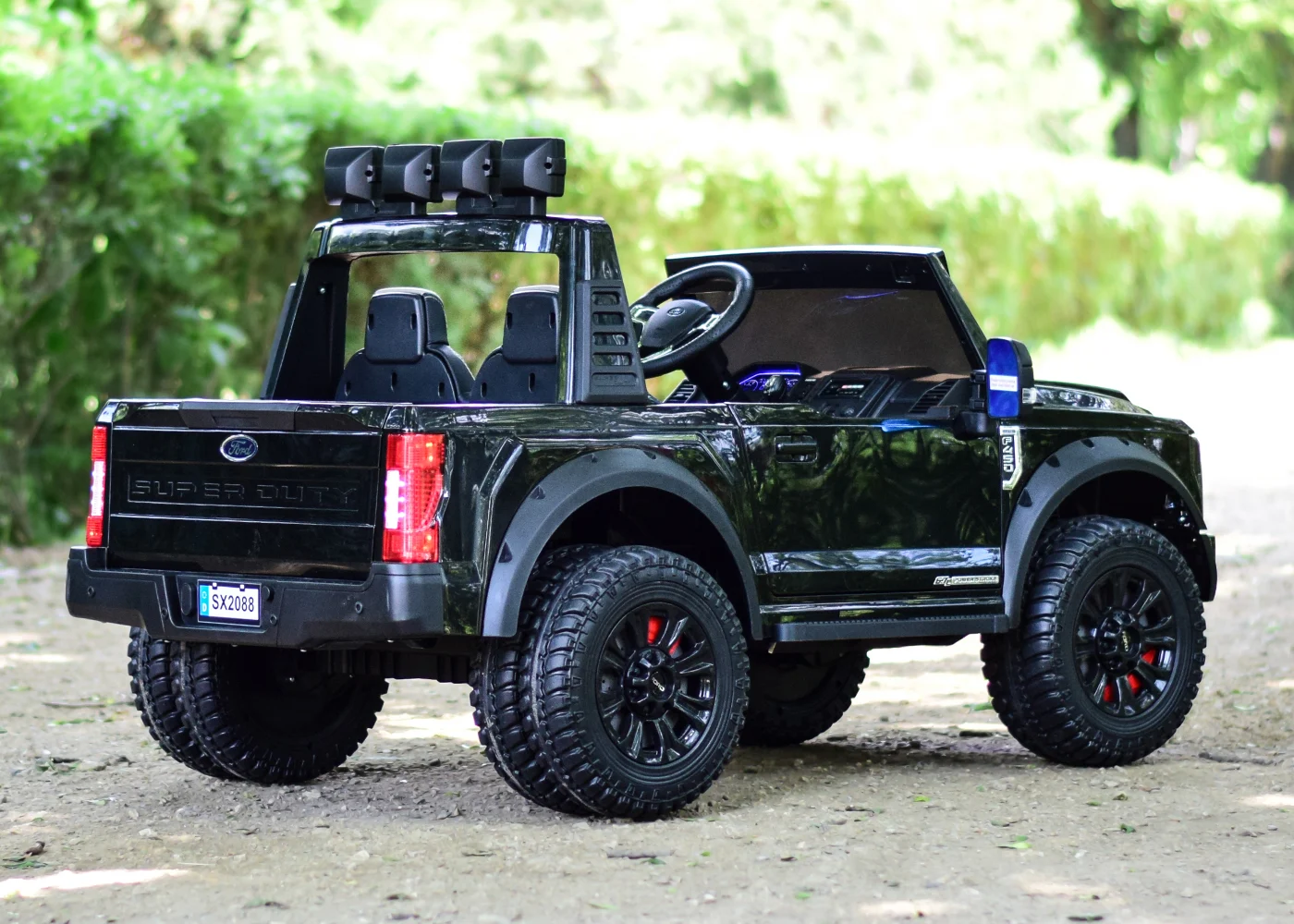 Masinuta electrica pentru copii, Ford Super Duty F450, 2 locuri, 300W, 24V 14A, echipare premium, neagra [10]