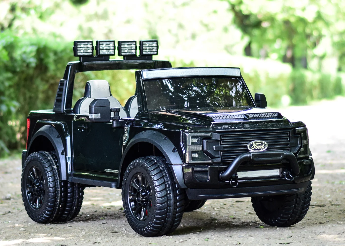 Masinuta electrica pentru copii, Ford Super Duty F450, 2 locuri, 300W, 24V 14A, echipare premium, neagra [5]