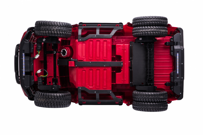 Masinuta electrica copii Ford Super Duty F450, 4x4, 180W, cu roti moi, scaun tapitat, rosie [11]