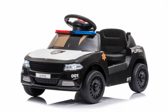 Electric car for children BJ9958A 30W 6V Police #Black & White [1]