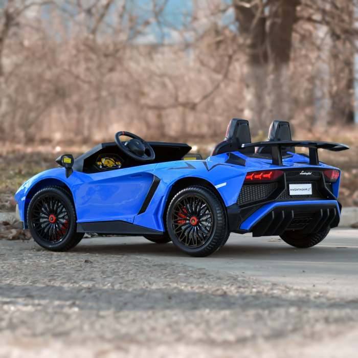 Licensed electric ride-on car for children, Lamborghini Aventador SV 300W, 3-15 years, 24V, premium, blue [8]
