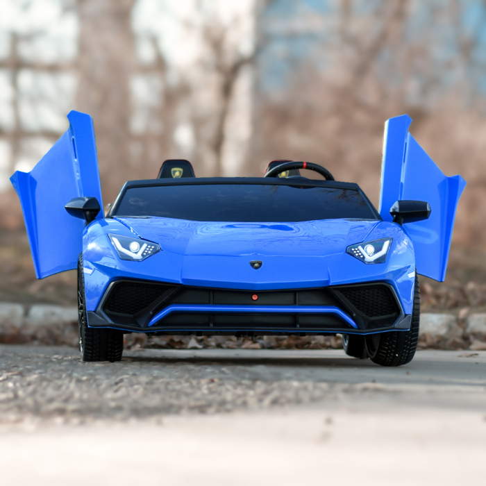 Licensed electric ride-on car for children, Lamborghini Aventador SV 300W, 3-15 years, 24V, premium, blue [3]