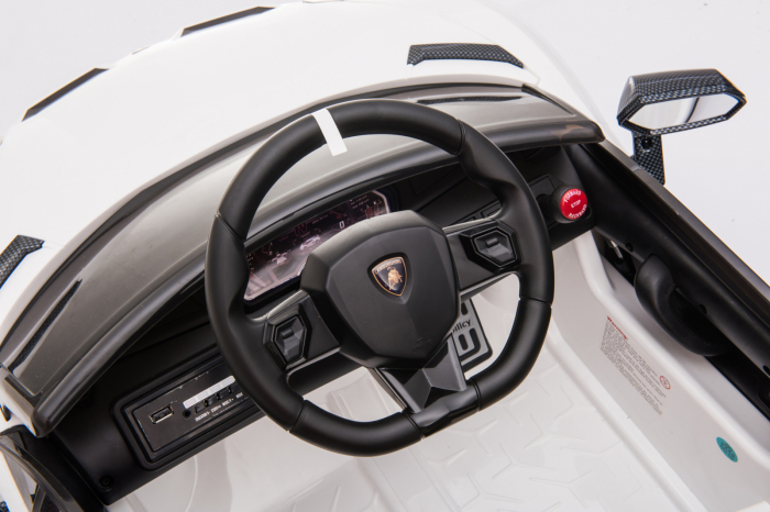 Licensed Lamborghini Aventador SVJ electric Ride-On for kids with hoverboard for parents, 70W, 12V, white [11]