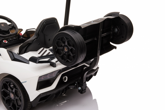 Licensed Lamborghini Aventador SVJ electric Ride-On for kids with hoverboard for parents, 70W, 12V, white [8]
