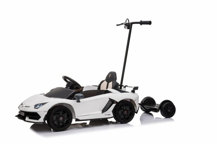 Licensed Lamborghini Aventador SVJ electric Ride-On for kids with hoverboard for parents, 70W, 12V, white [5]